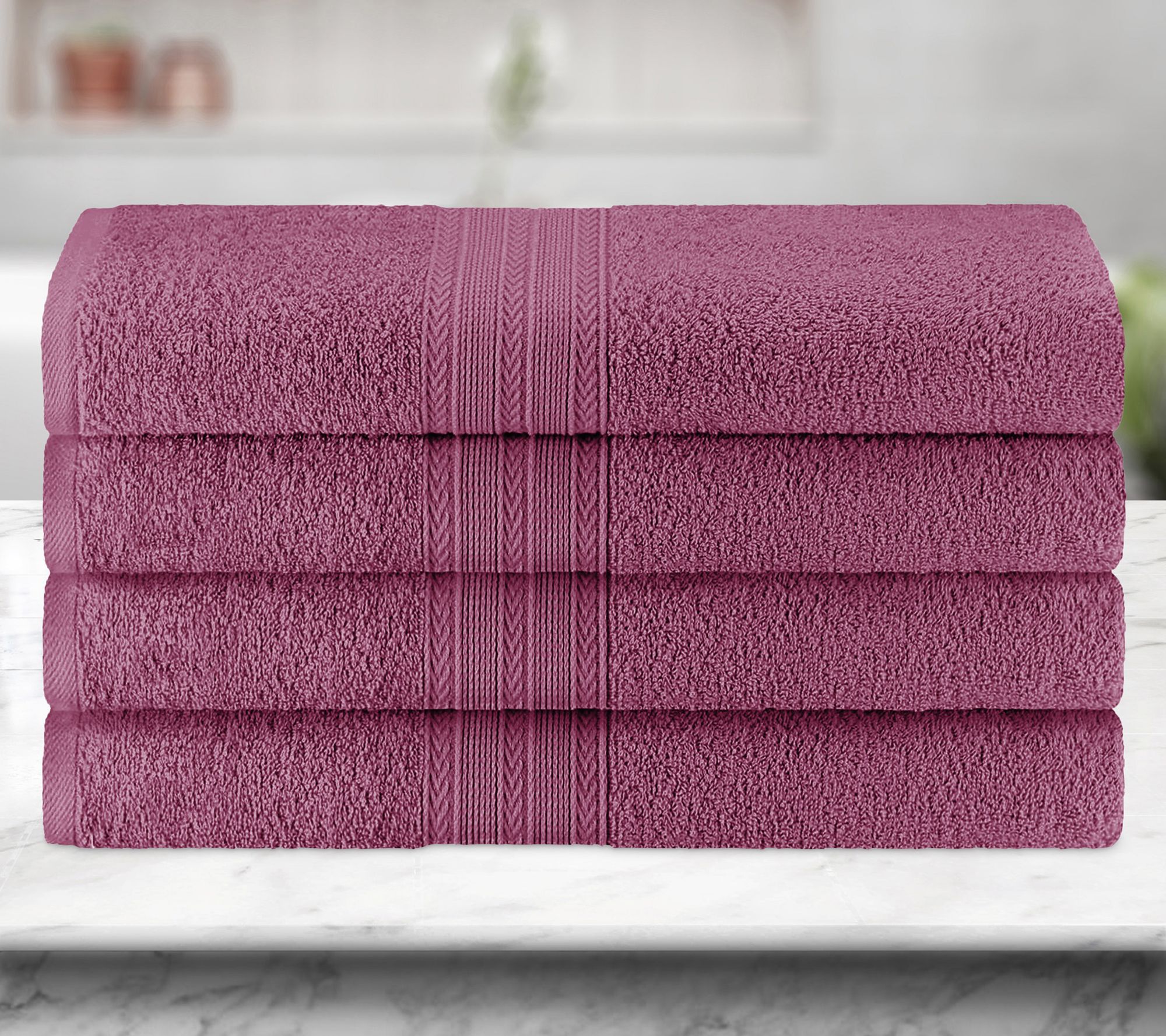 Superior Cotton 4-Piece Solid Absorbent Bath Towel Set