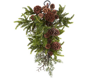26" Pine & Pinecone Teardrop by Nearly Natural - H292807