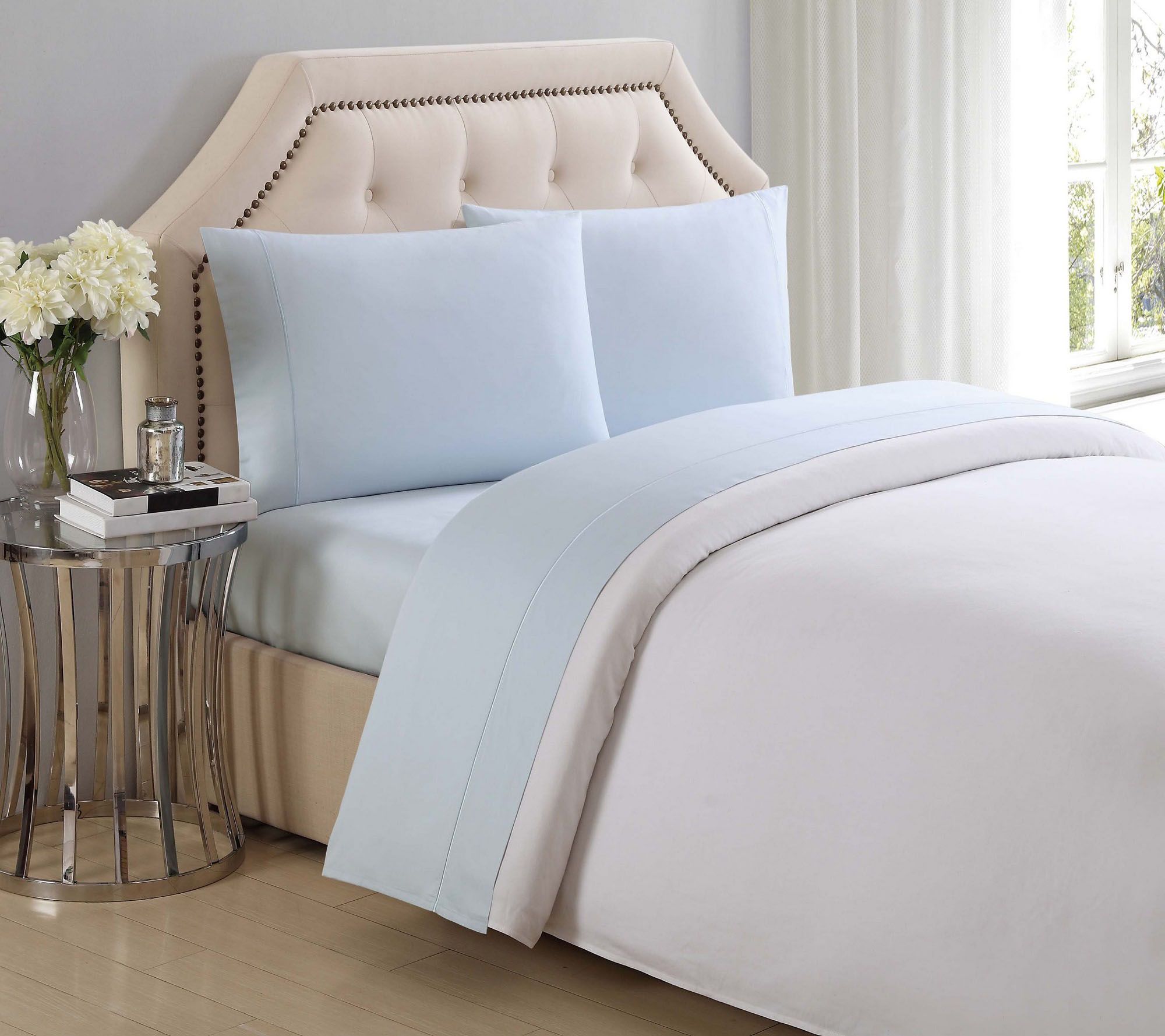 Charisma 310TC Solid Cotton Queen Sheet Set - QVC.com