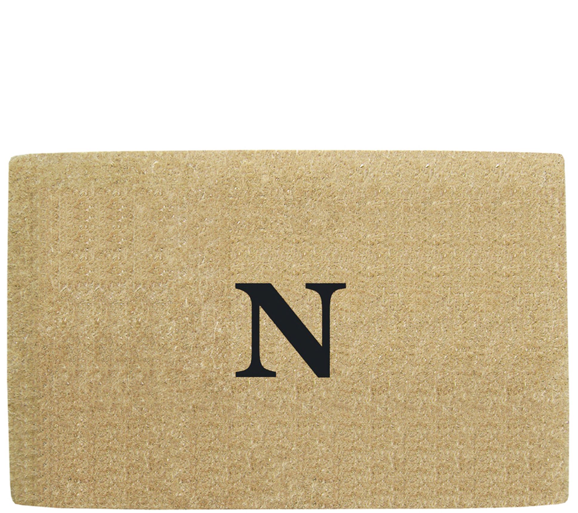 Nedia Home Monogrammed 22" x 36" Heavy-Duty Coi r Doormat