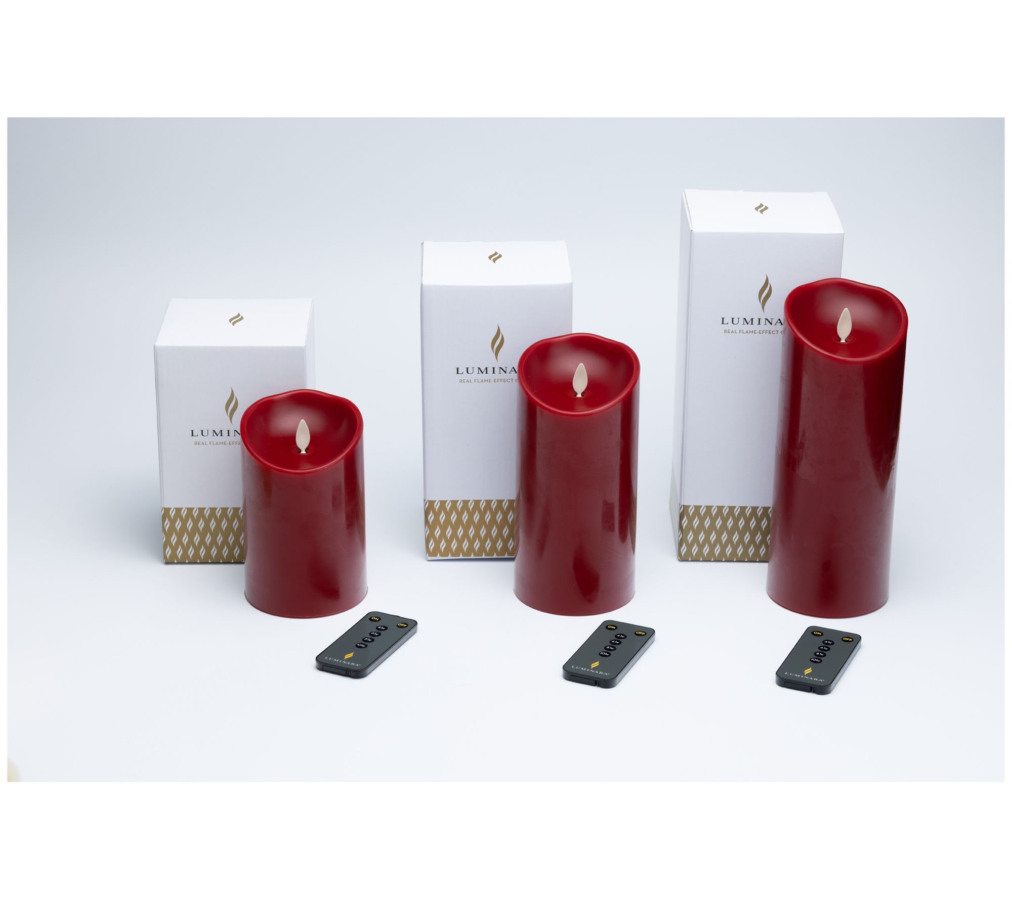 Luminara Set of (3) 3.5" Diameter Flameless Candles w/3 Remote
