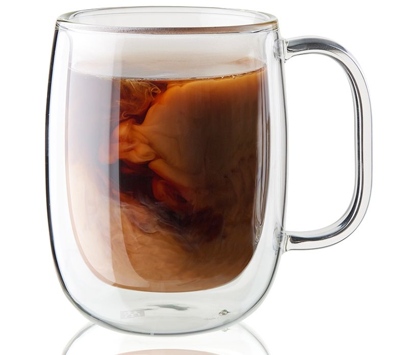ZWILLING Sorrento Plus Set of (2) 12oz Glass Coffee Mugs