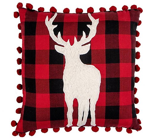 Ida Mae Home Flannel Deer 18x18 Pillow