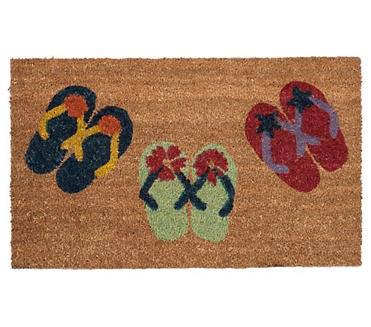 Flip Flops Coir Doormat with PVC Backing