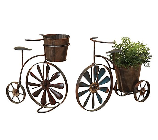 Metal Antique Tricycle Planters by Gerson Co.
