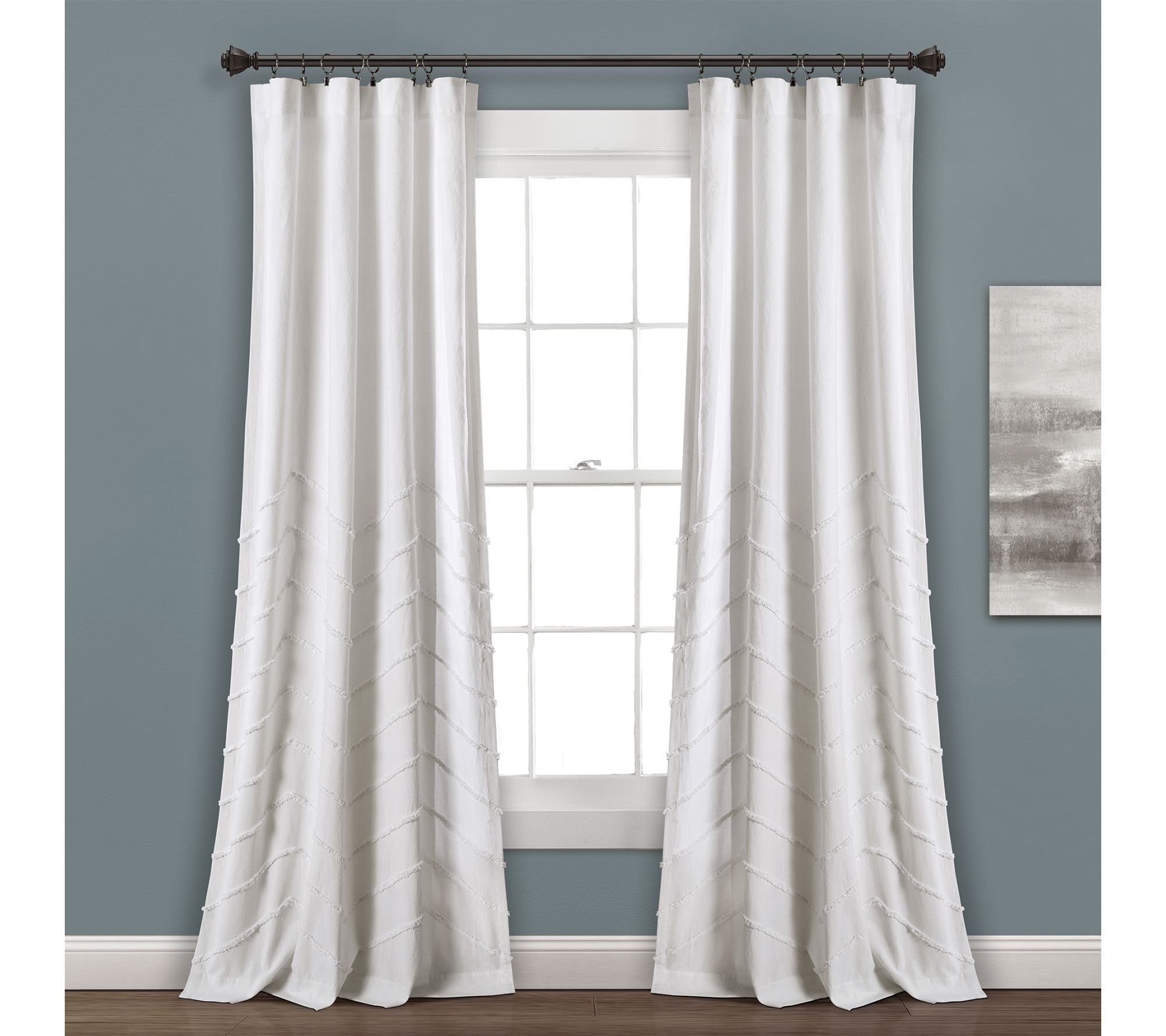 Chenille Chevron 40" x 84" Window Panels by Lush Decor