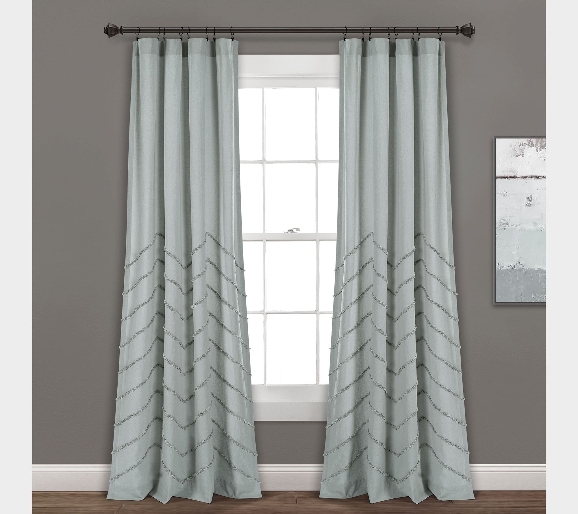 Chenille Chevron 40" x 84" Window Panels by Lush Decor