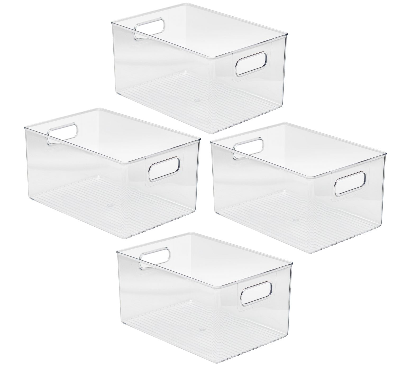 Sorbus Clear Storage Bins with Dividers 4 Pack