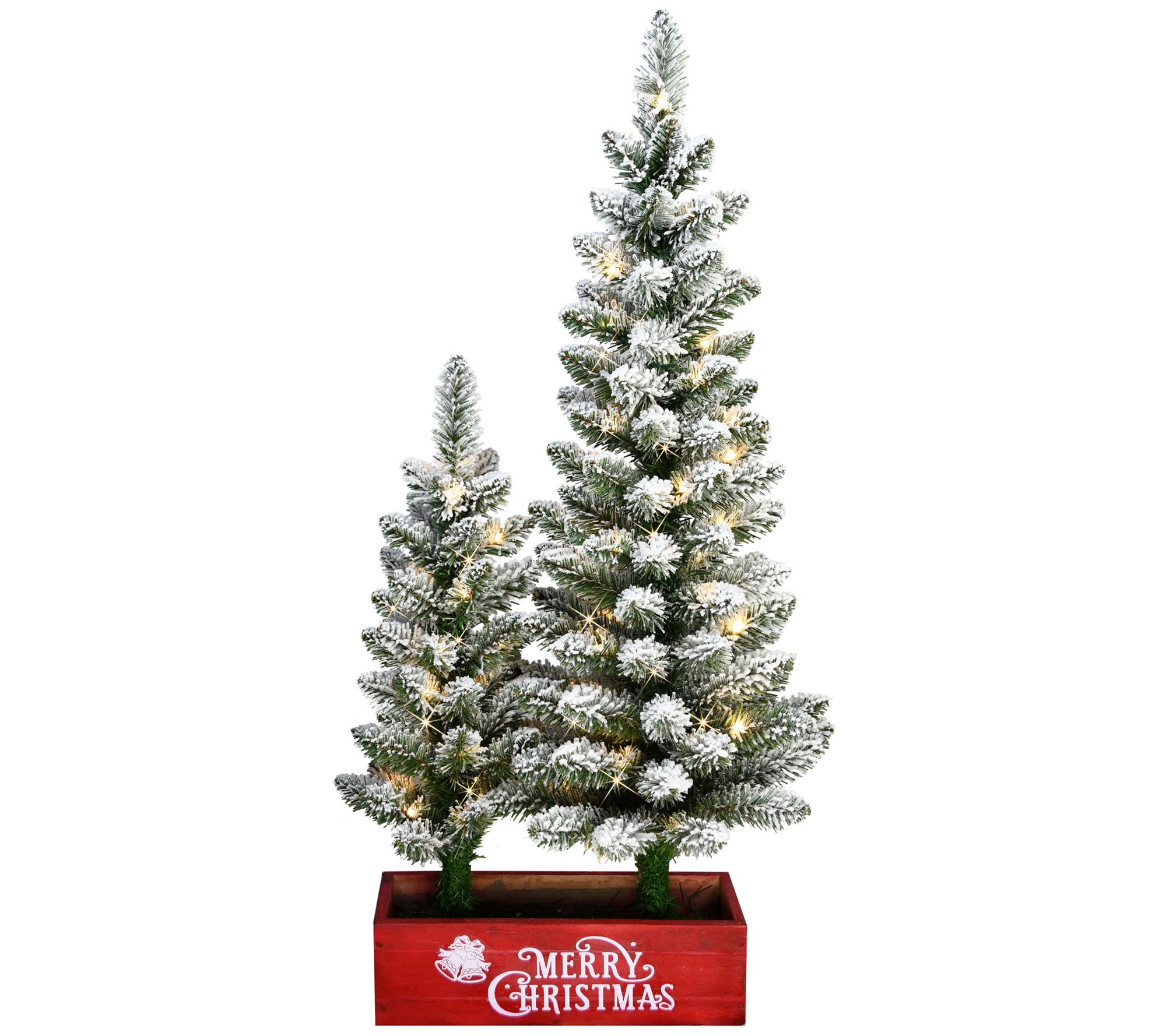 Puleo International 2' & 3' PreLit Potted FlockChristmas Tree