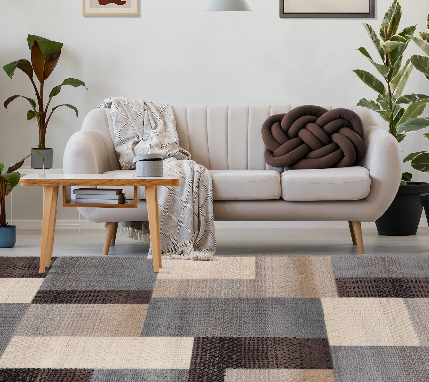 Superior Mid-Century Modern Geometric Indoor 5x8 Area Rug