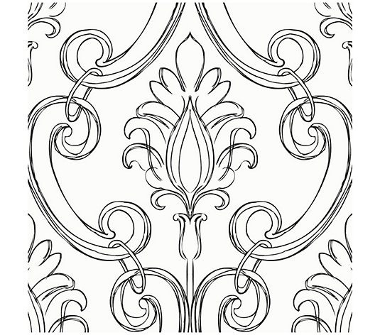 NextWall Sketched Damask Peel and Stick Wallpaper Roll