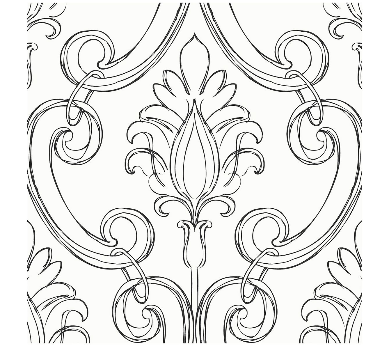 NextWall Sketched Damask Peel and Stick Wallpaper Roll