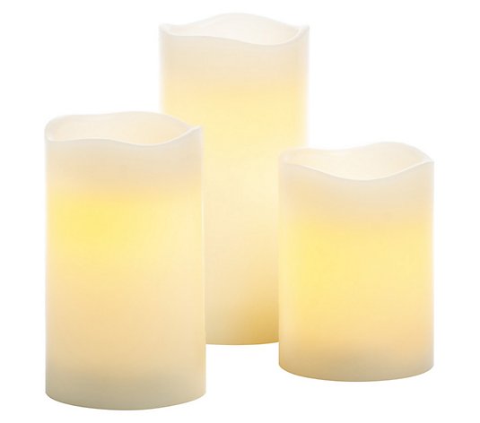 Sterno Home Essentials Set of 3 Flameless LED Pillar Candles