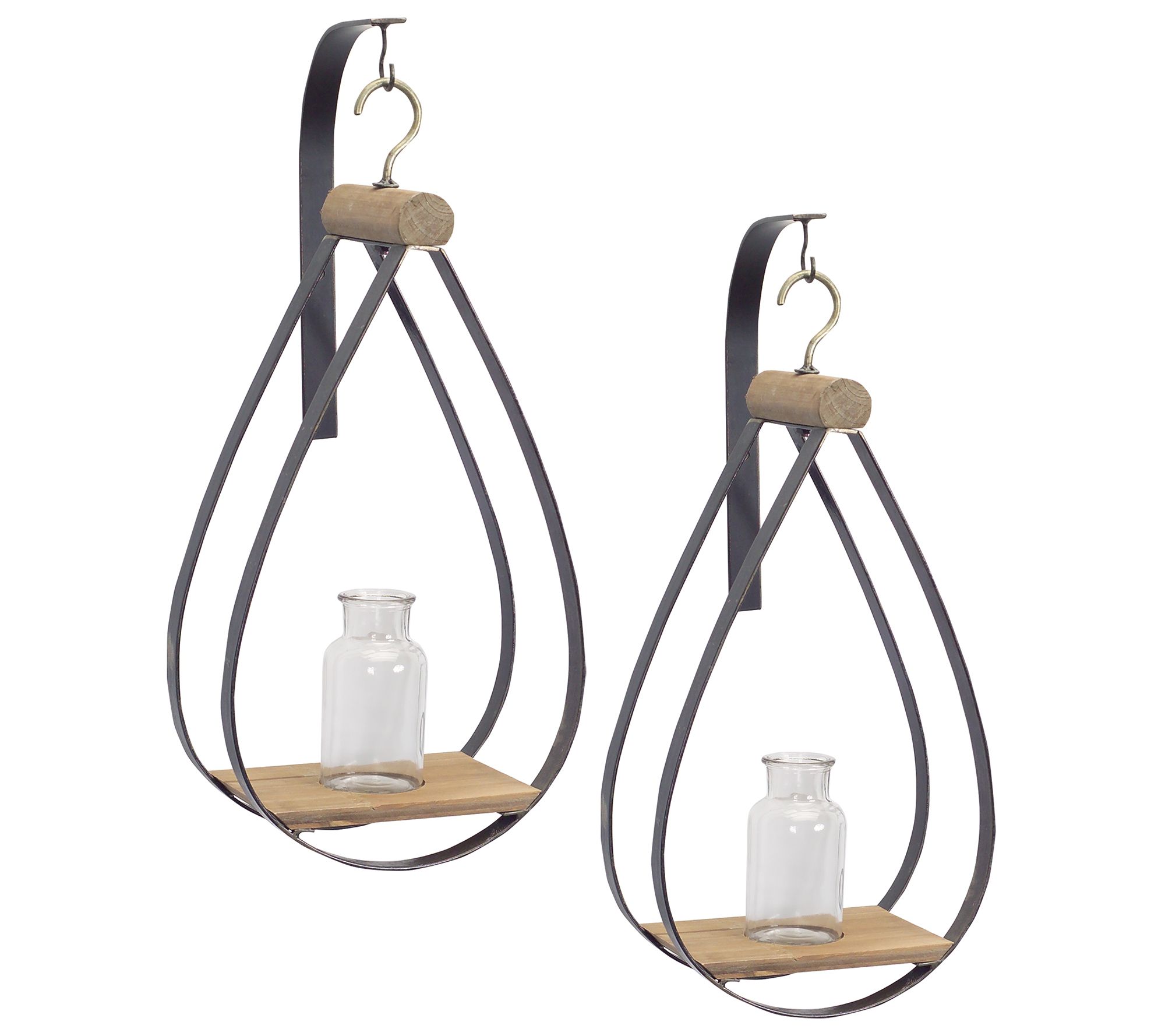 Melrose International Hanging Bottle Vase - Set of Two