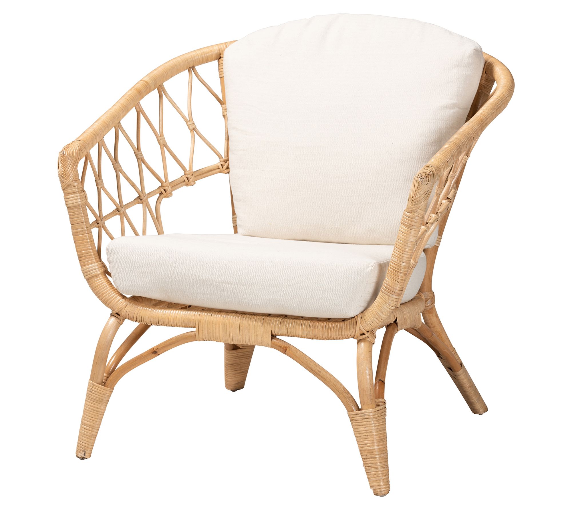 Feya Natural Brown Antique Rattan Armchair