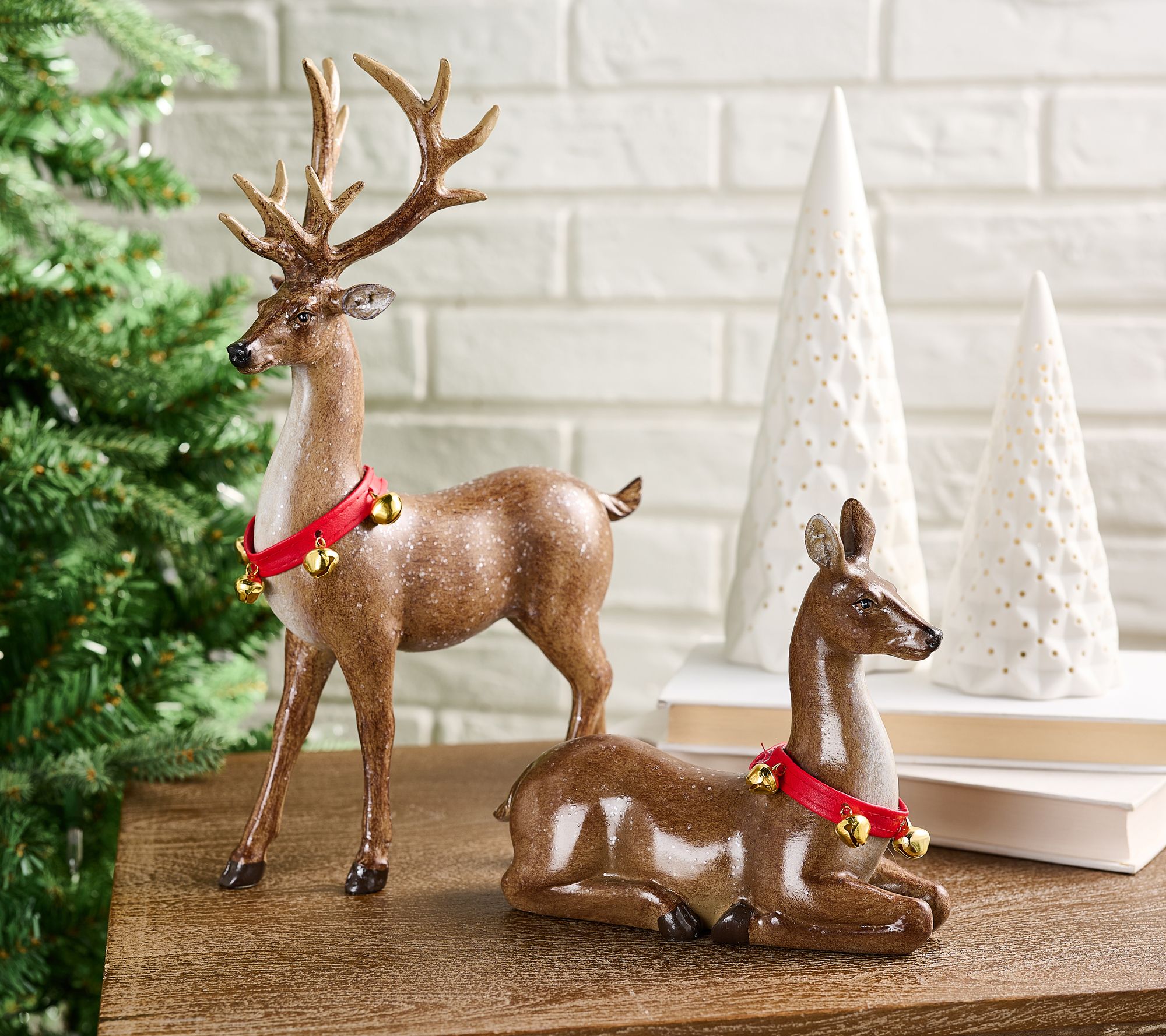 Collapsible Christmas Deer Jingle Bell Storage Basket, Buffalo