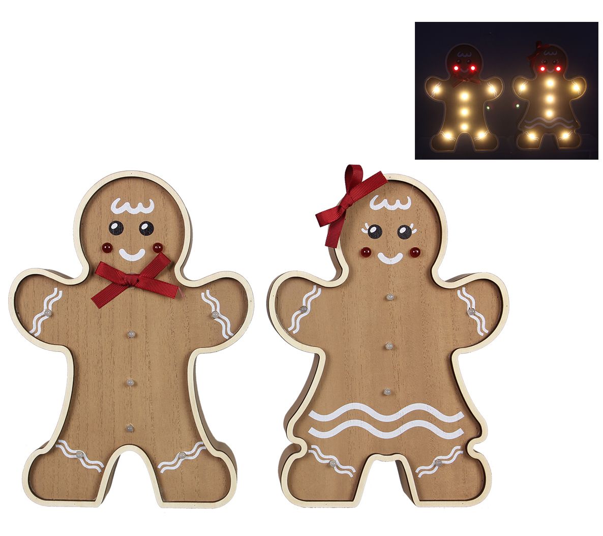 Winter Lane Set of 2 Cookie Cutter Decorations with LED Corsages