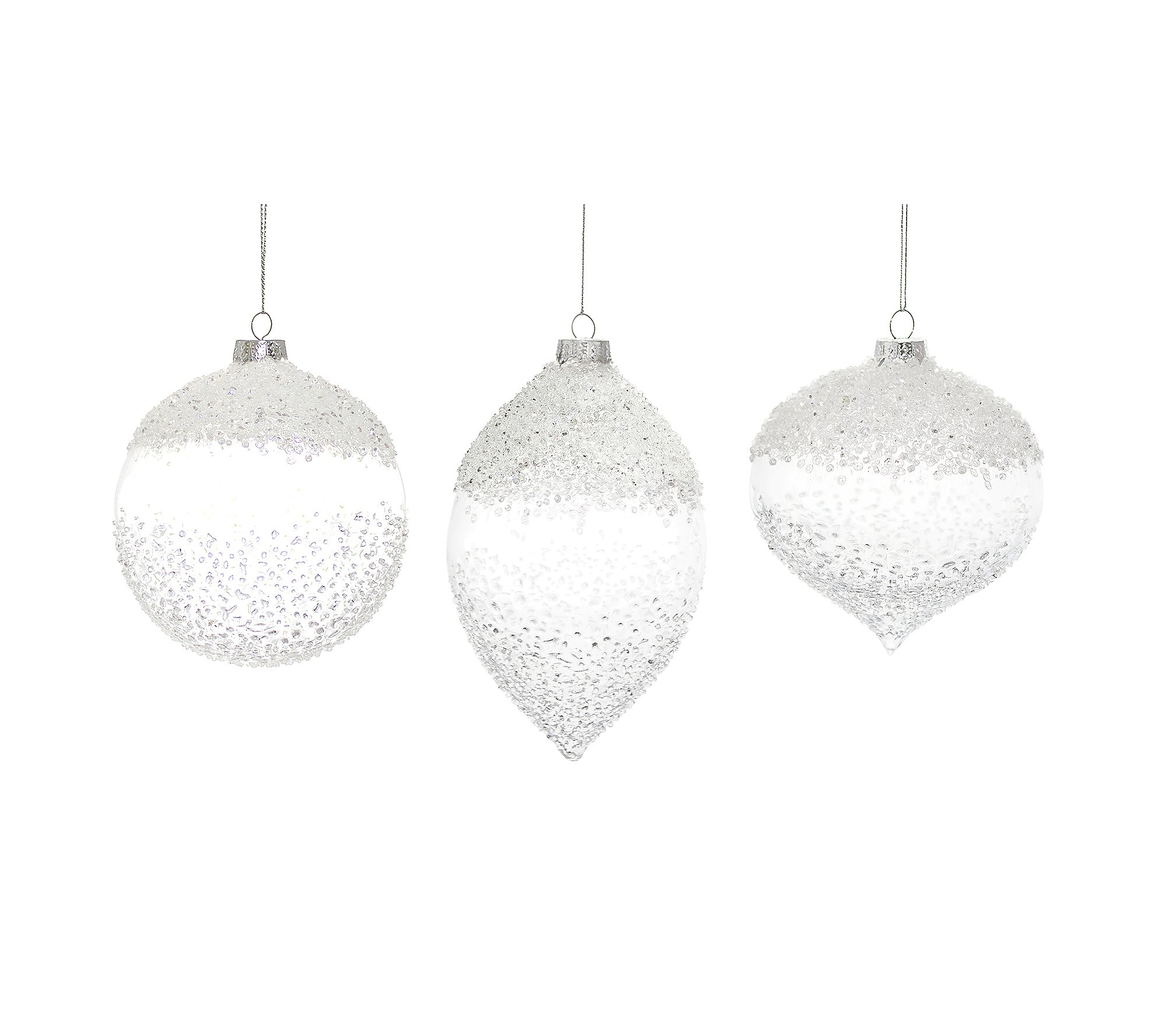 Melrose White Beaded Glass Ornament (Set of 6)