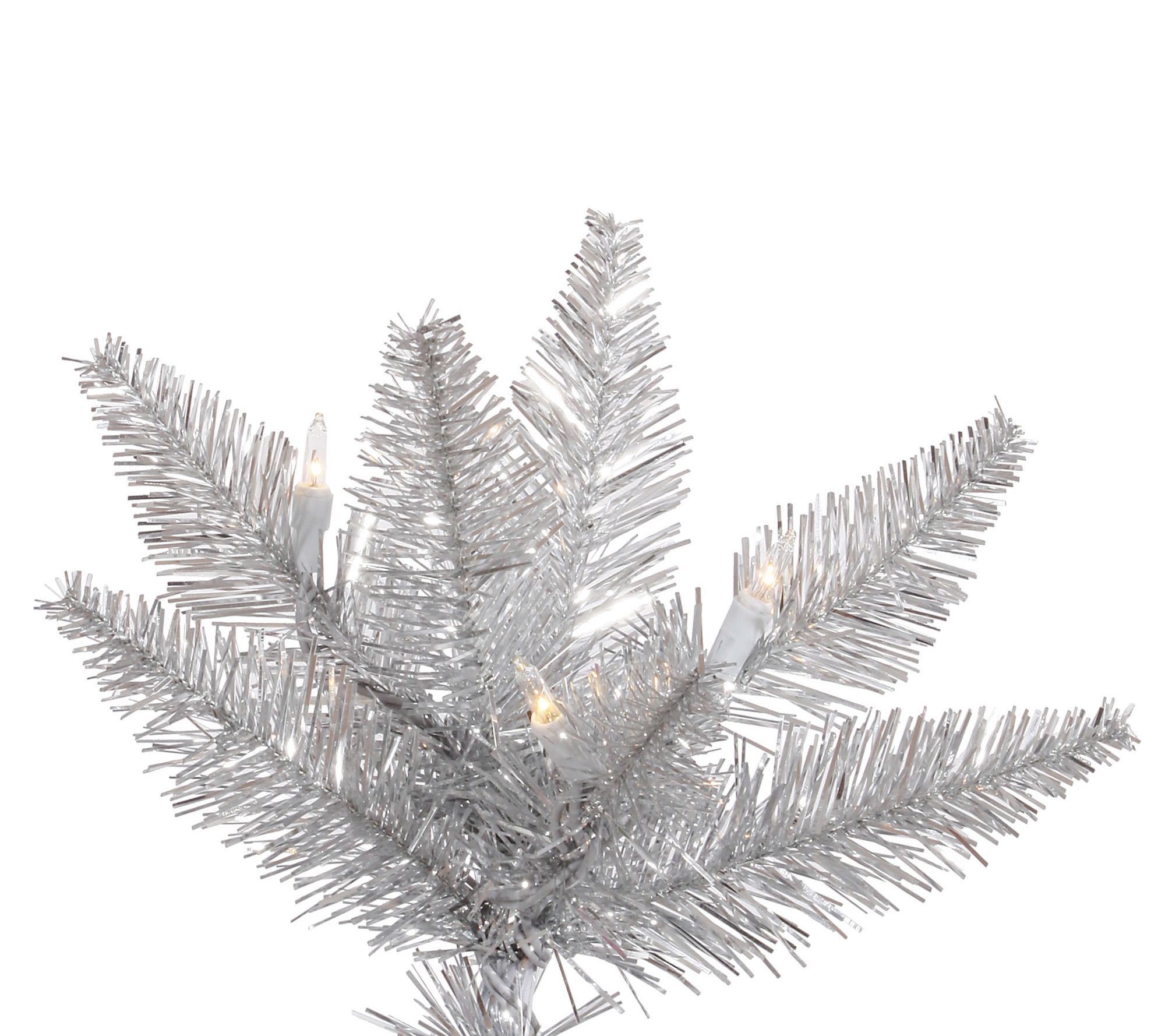 Vickerman 6.5' Tinsel Fir Slim Artificial Christmas Tree