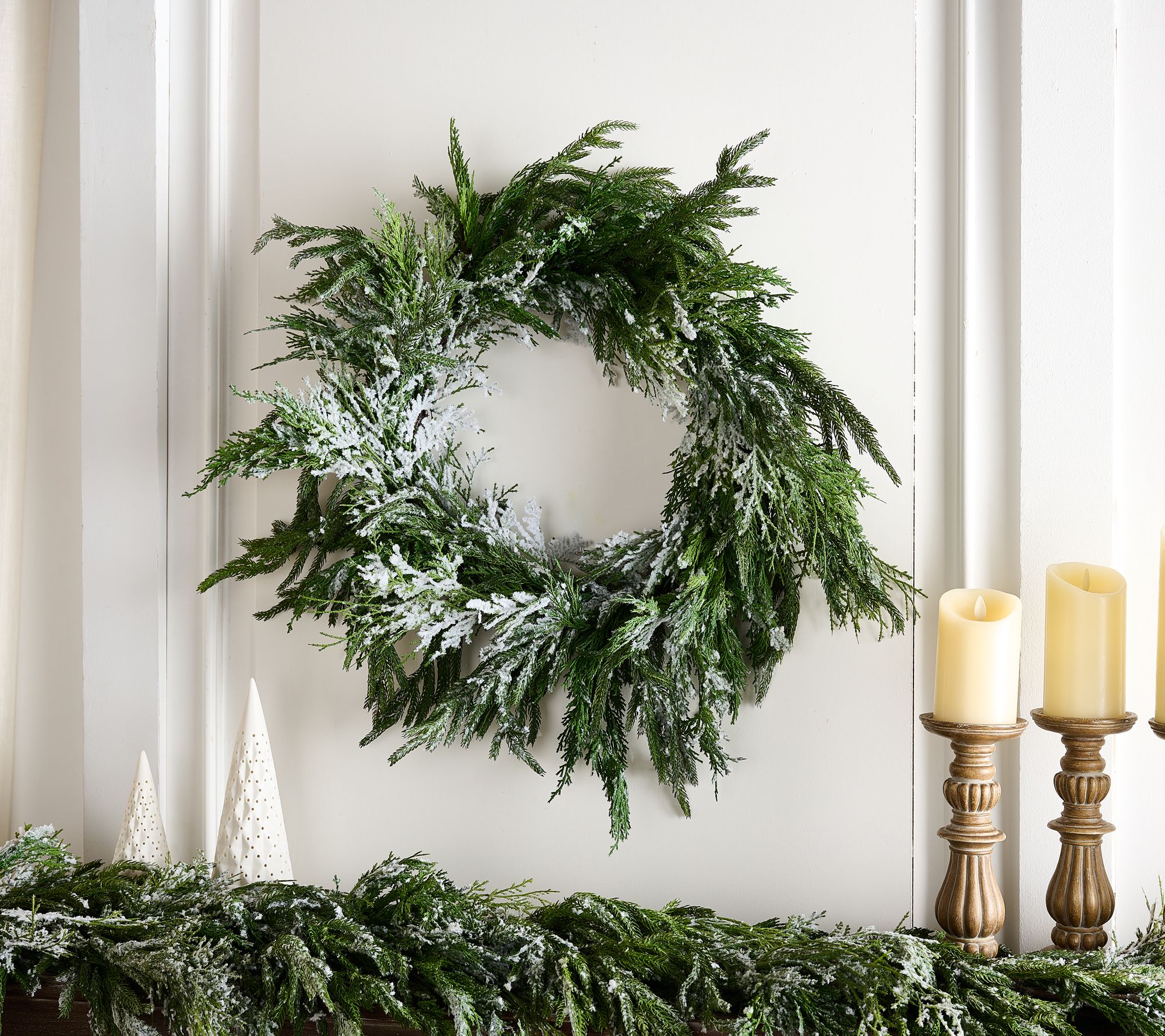 Simply Stunning 28" Real Touch Norfolk Pine Wreath by Janine Graff