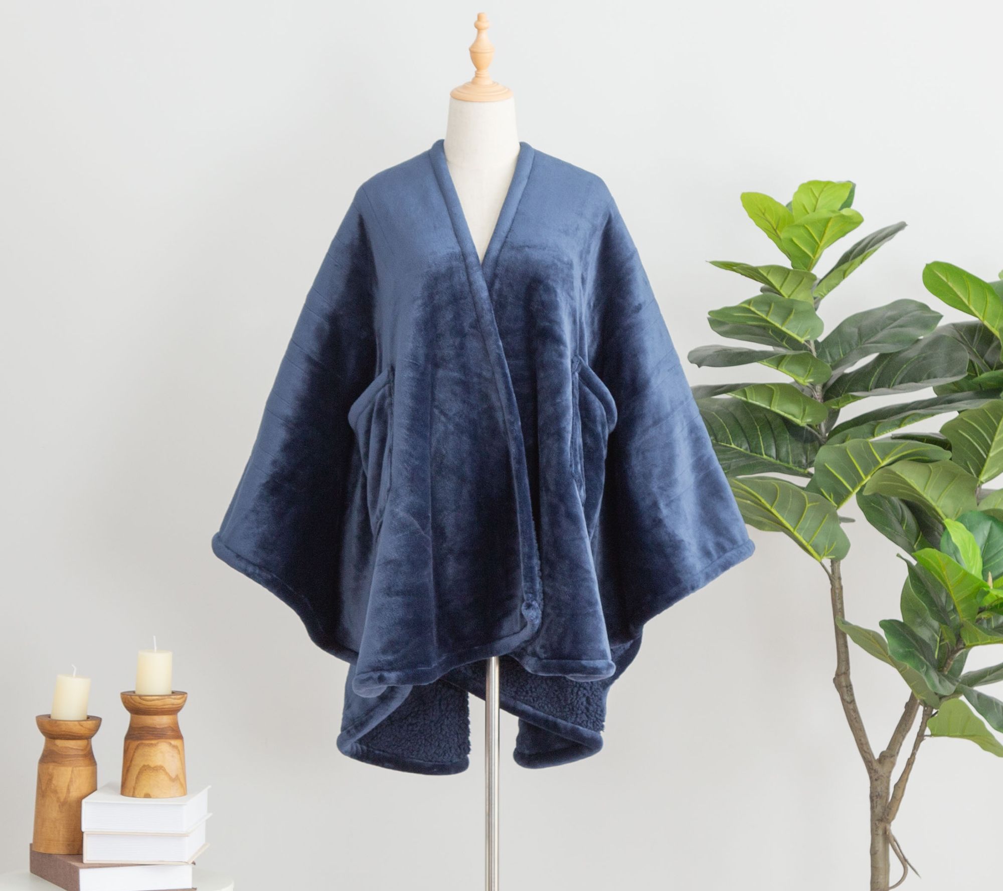 Berkshire Velvetsoft & Sherpa Heated Wearable Throw