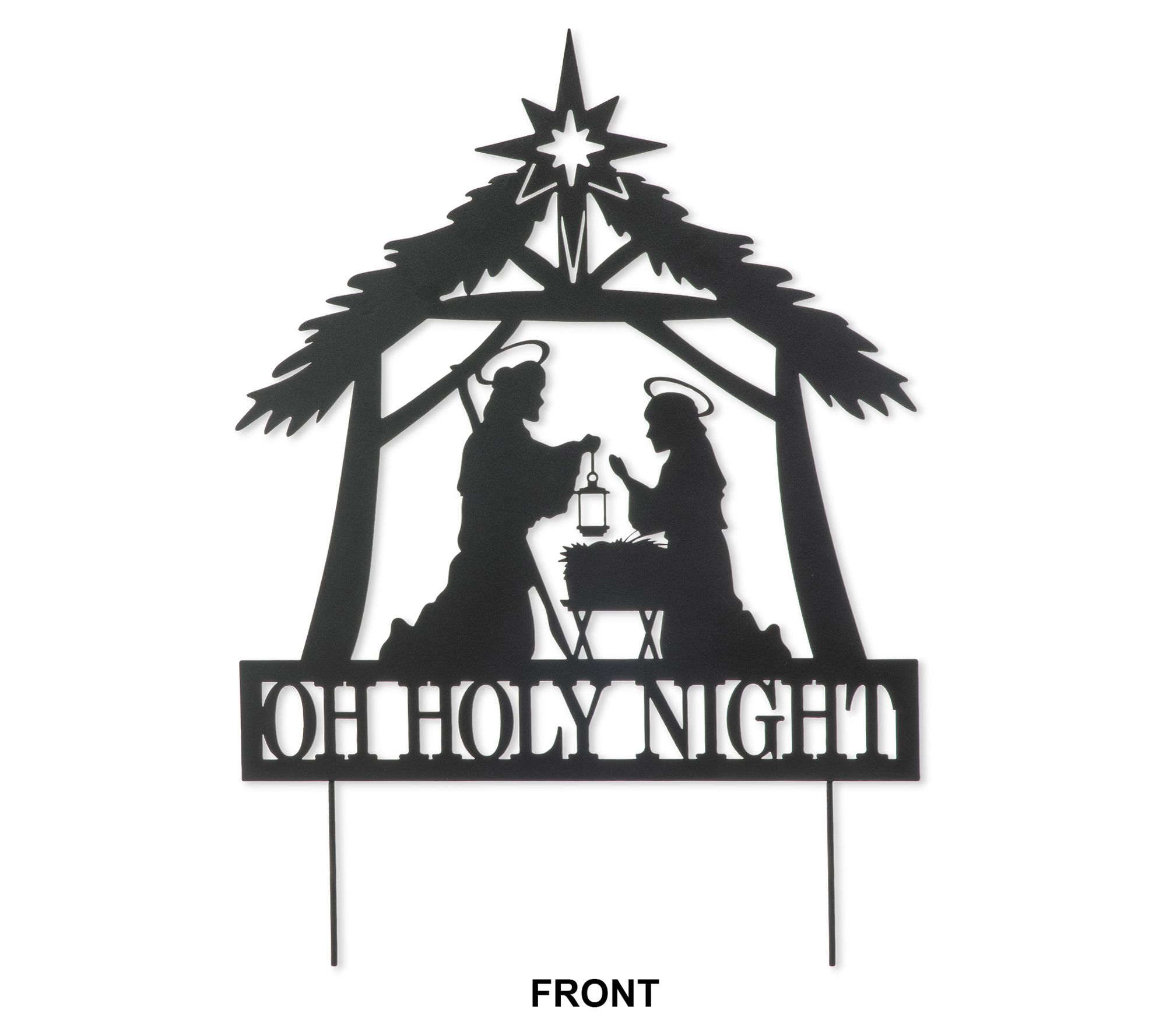 Glitzhome 30" Christmas Metal Silhouette Nativity Garden Stake