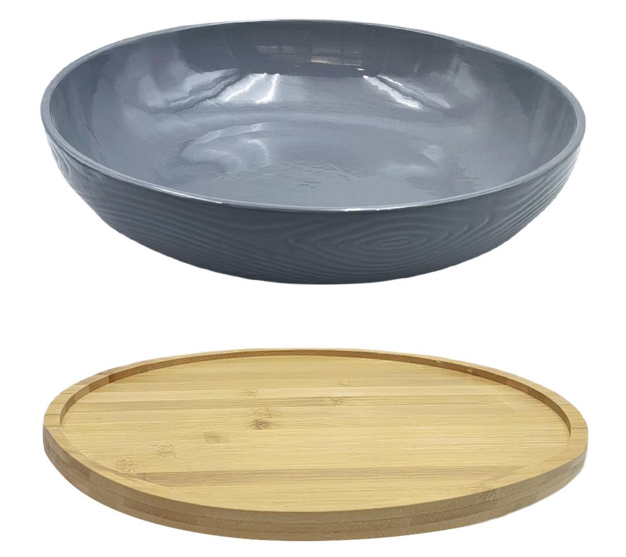 Temp-tations Woodland 13" Lazy Susan with 4-qt Bowl