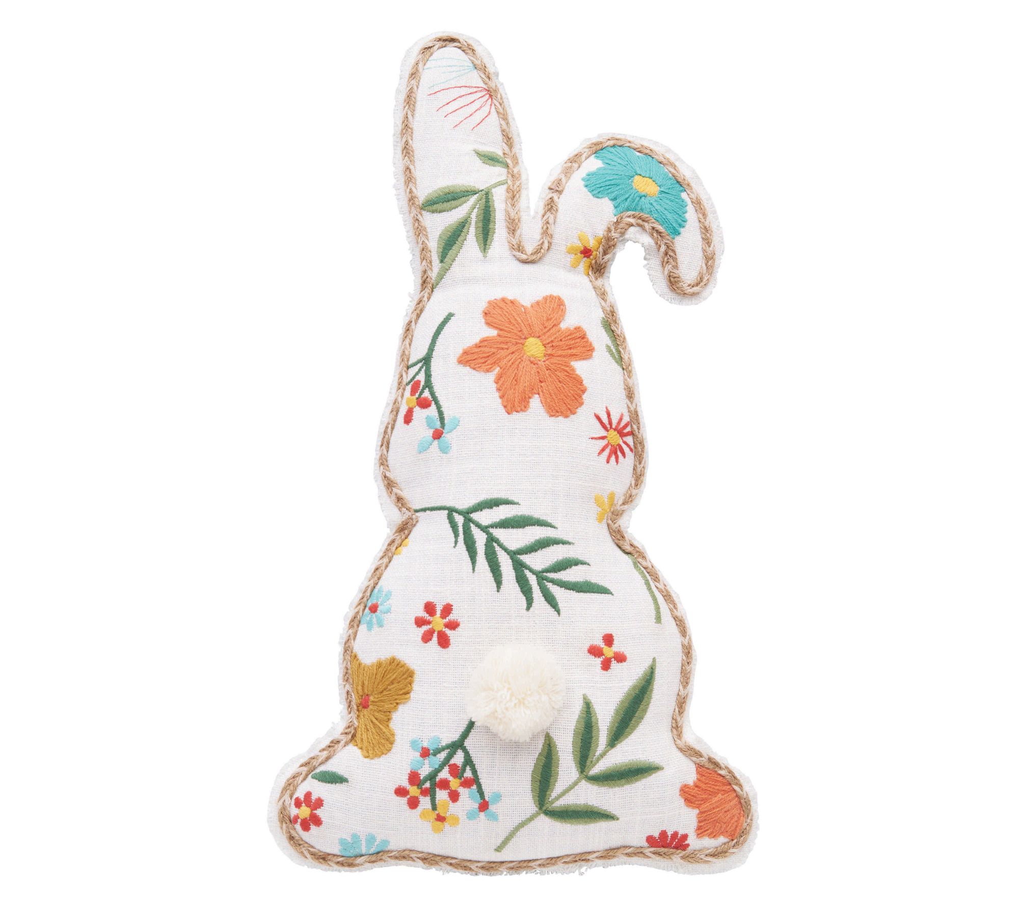 Blossom Bunny Shaped Throw Pillow by Valerie