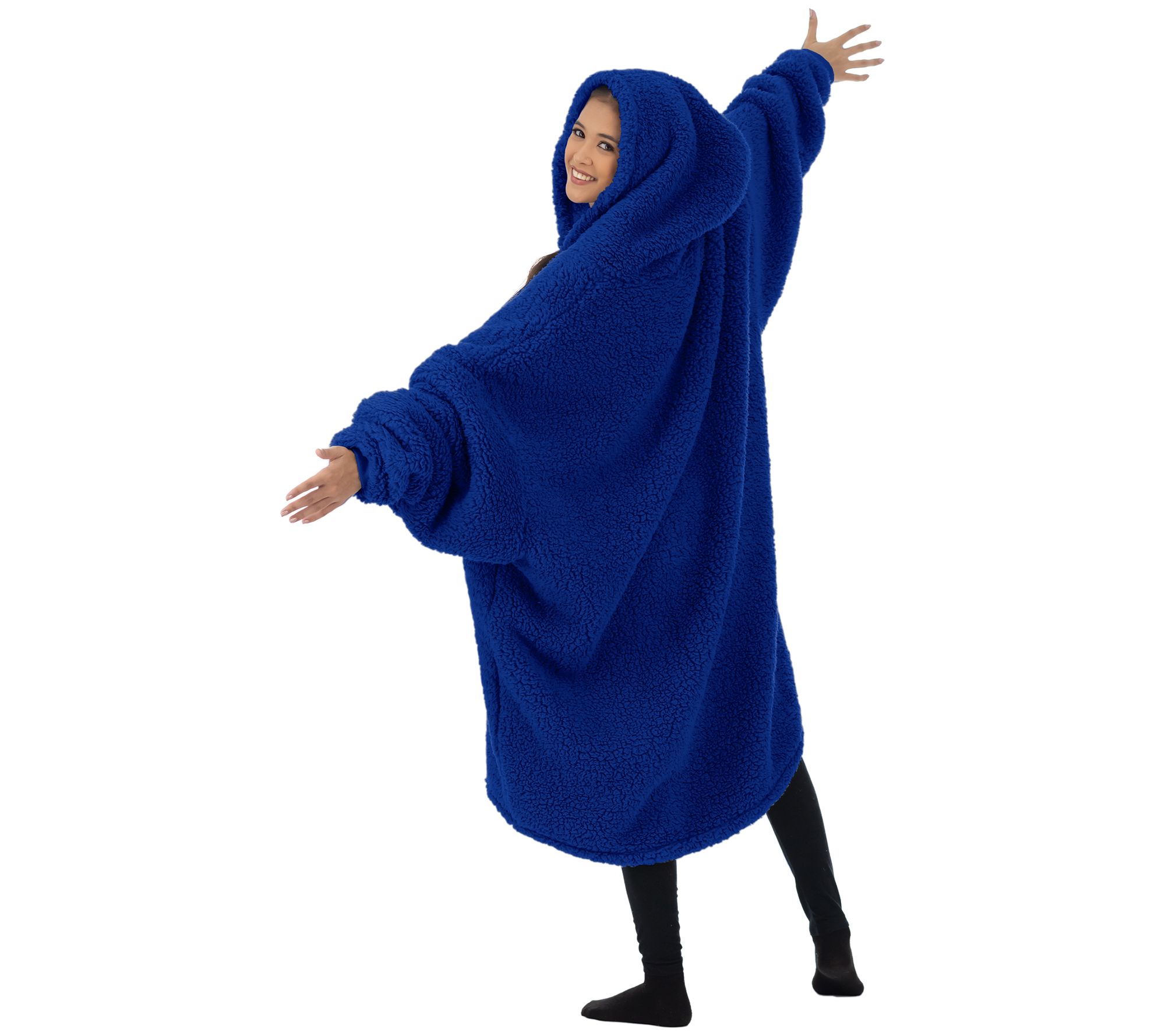 "As Is" The Comfy Teddy Bear Quarter Zip Wearable Blanket