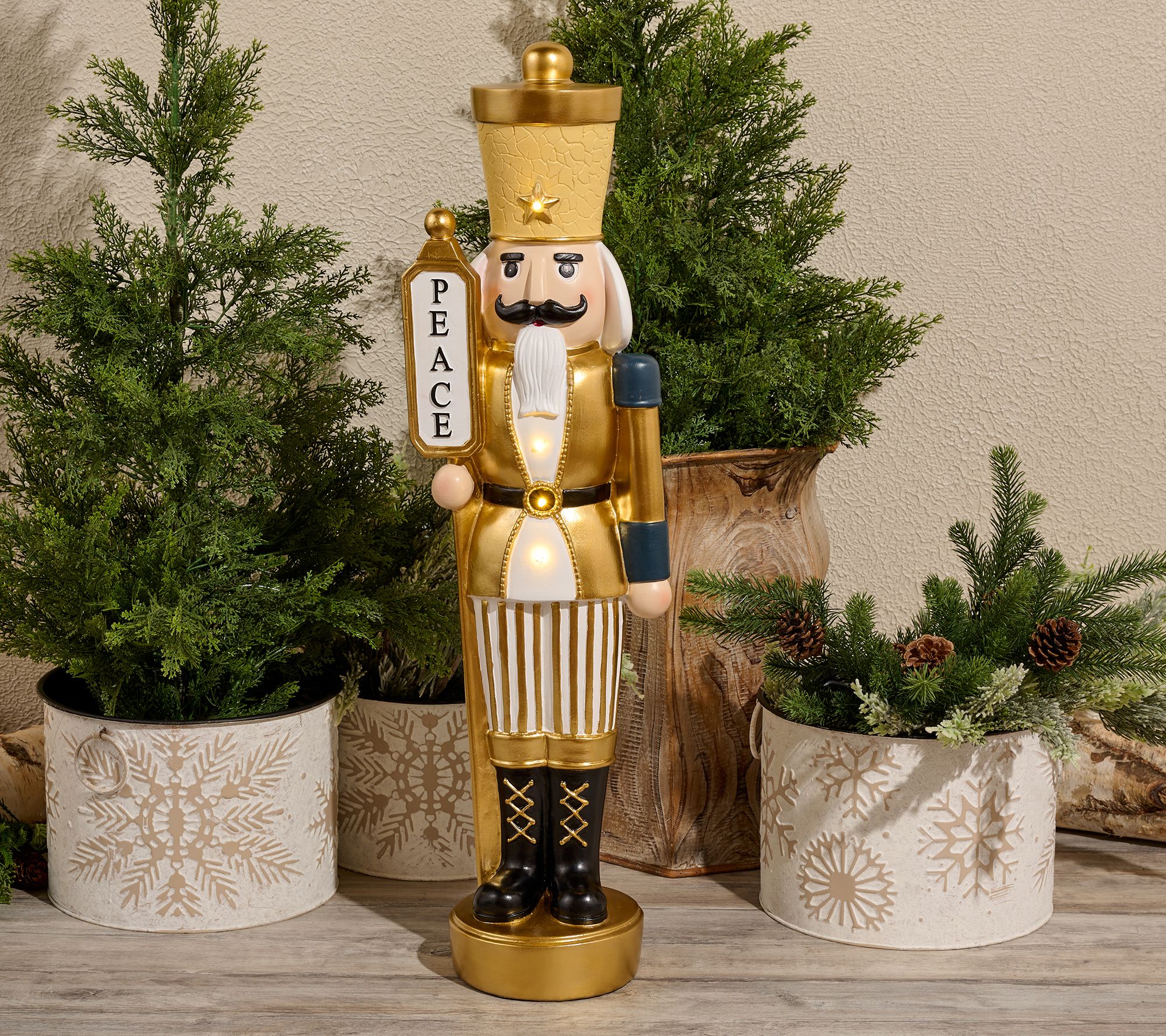 "As Is" Kringle Express 32" Oversize Resin Holiday Nutcracker