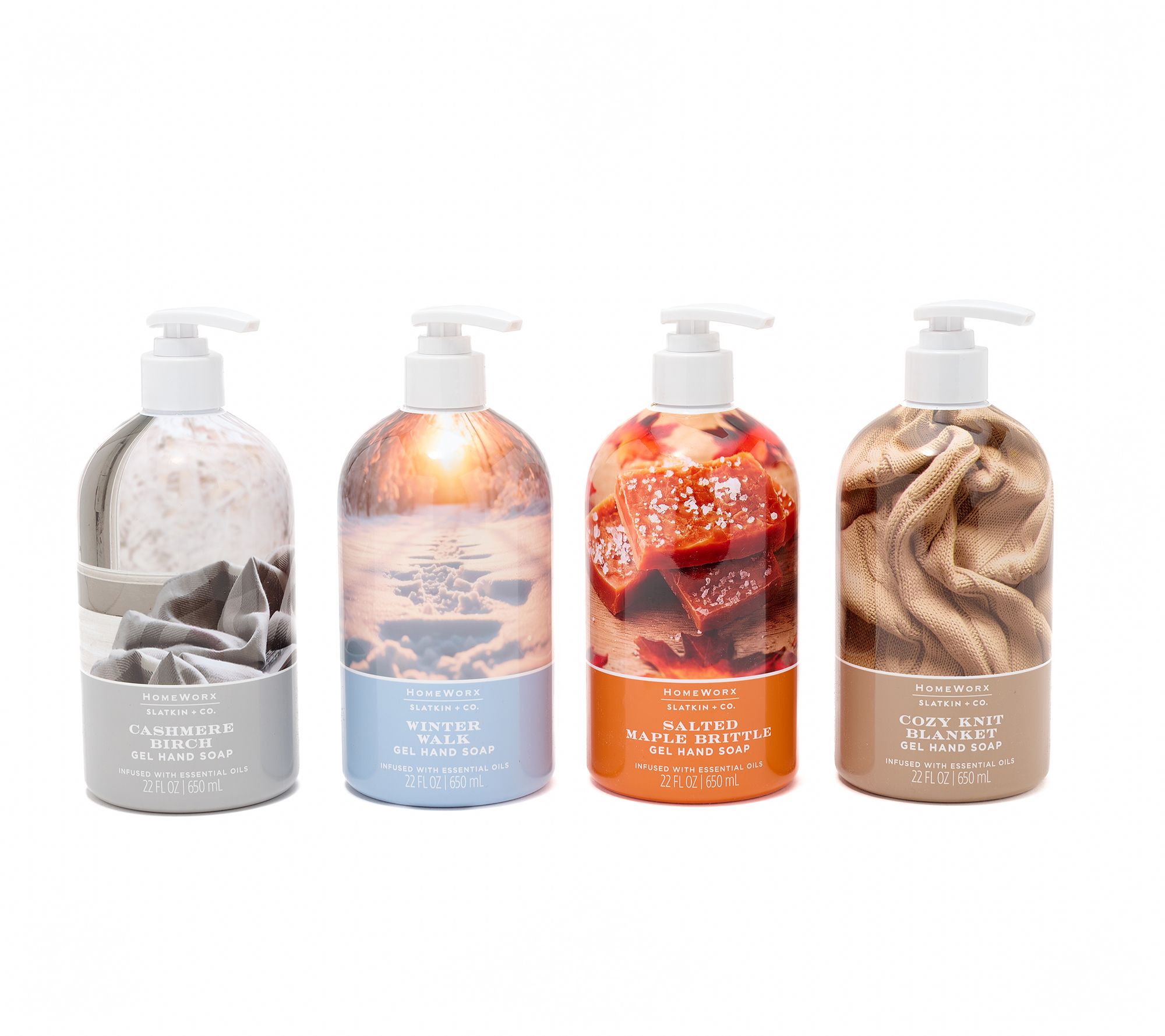 HomeWorx by Slatkin + Co. S/4 22oz Sweet & Cozy Gel Hand Soaps | QVC