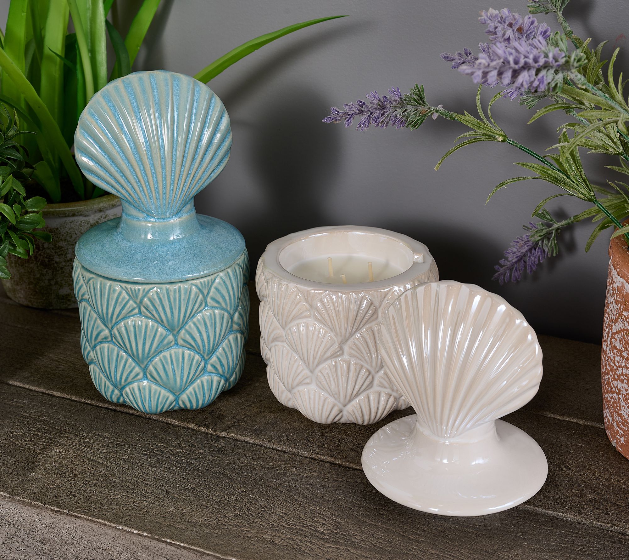 "As Is" HomeWorx by Slatkin & Co. S/2 Seaside Jar Candles