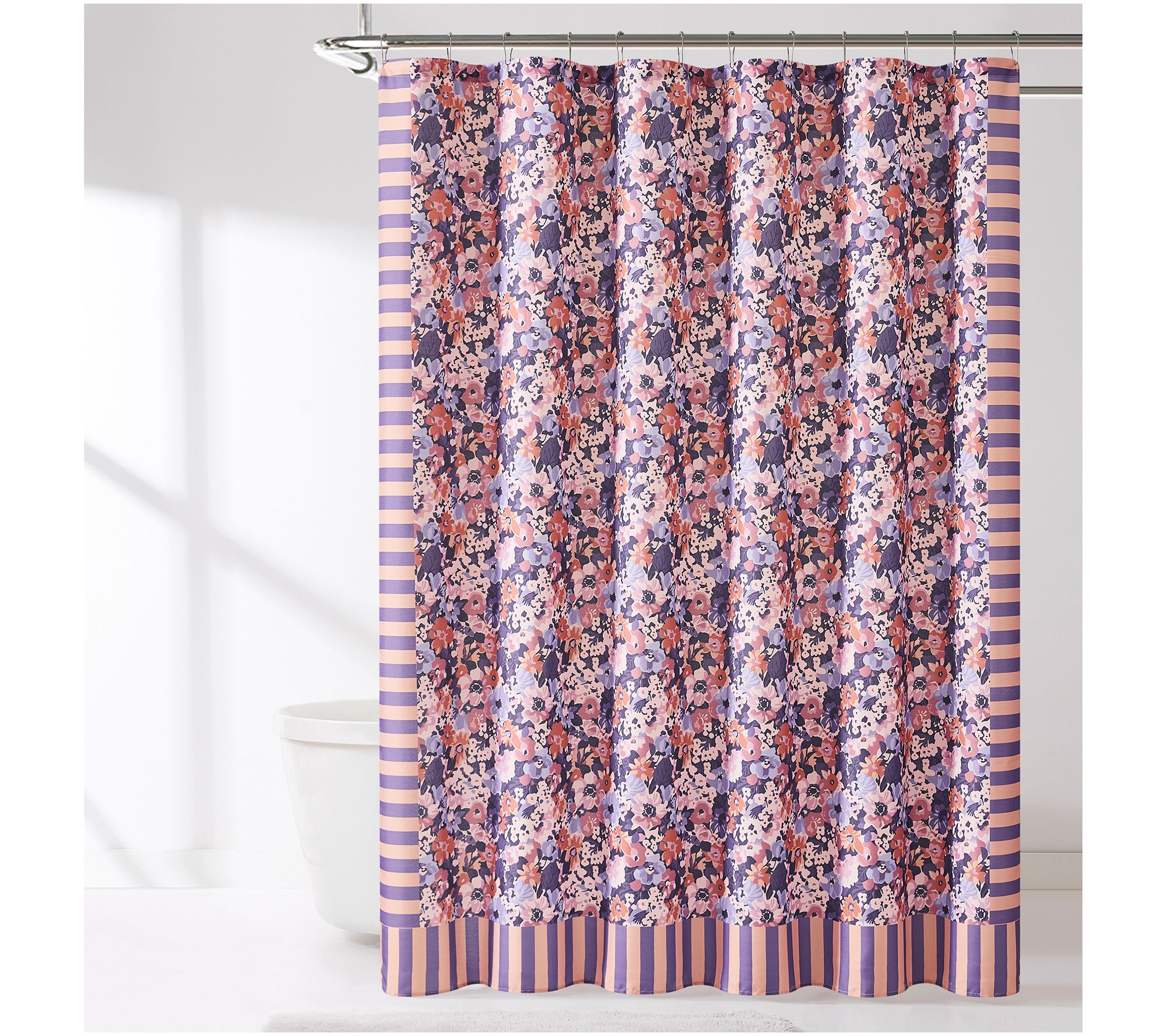 Lush Decor Alicia Camo Floral Shower Curtain Purple Single