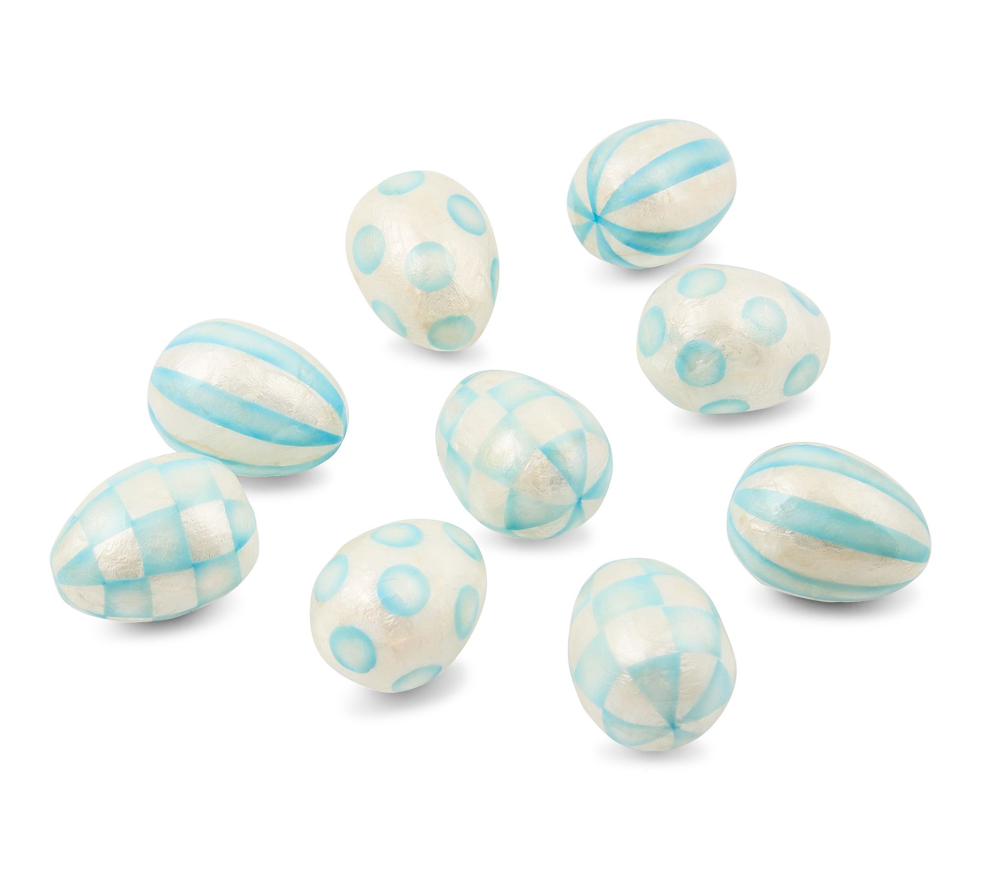  MacKenzie- Childs Set of 9 Mini Capiz Eggs with Giftbox