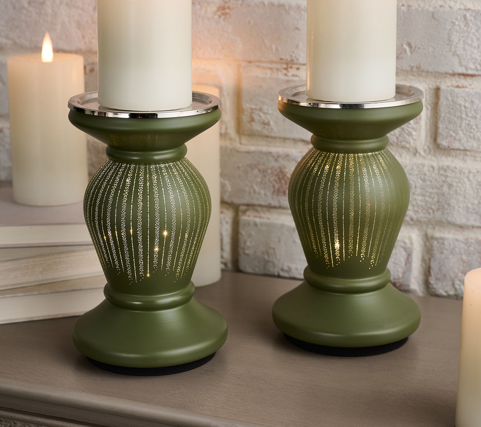 "As Is" Set of 2  (8.5") Starry Night Pedestals by Valerie
