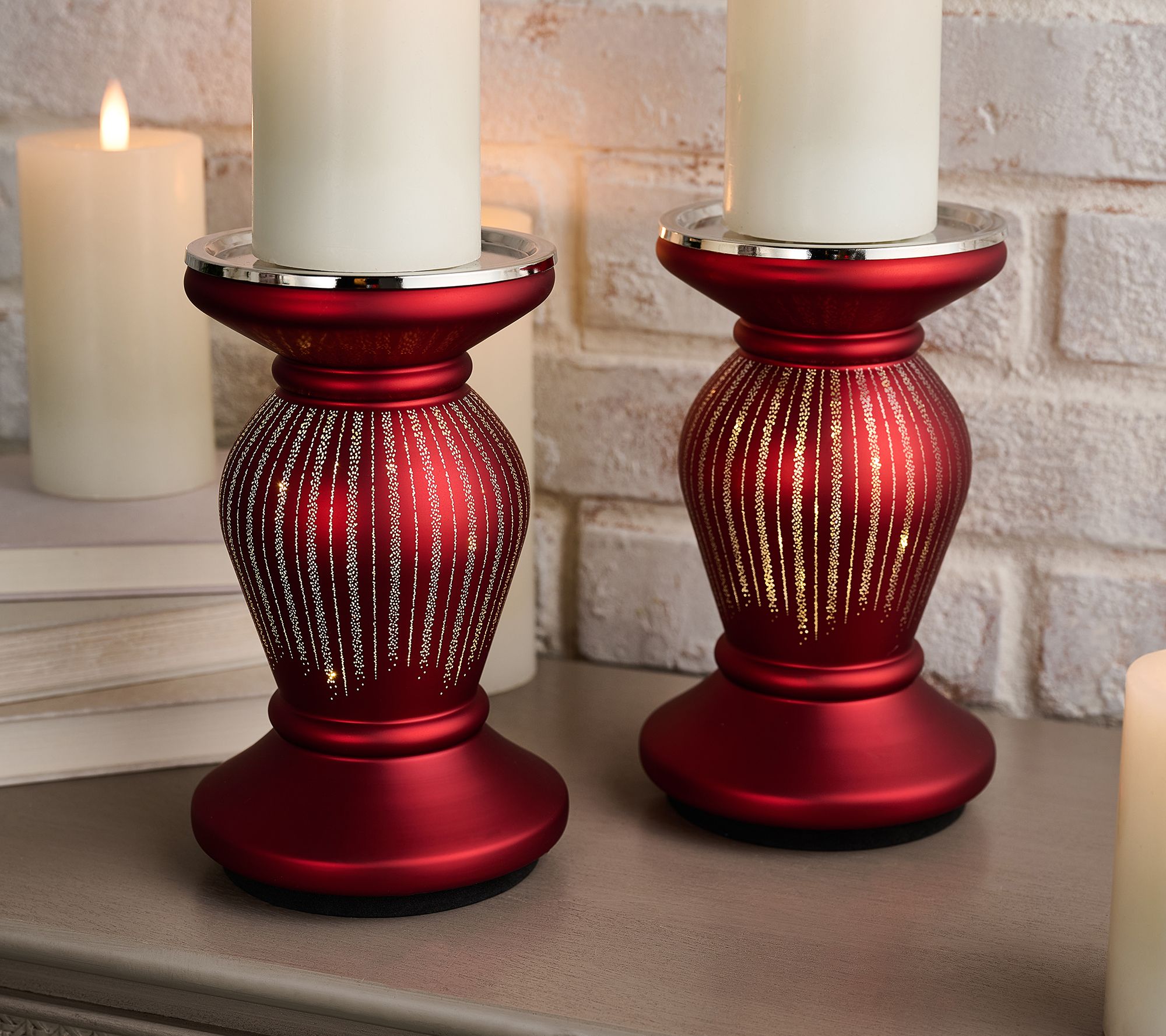 "As Is" Set of 2  (8.5") Starry Night Pedestals by Valerie