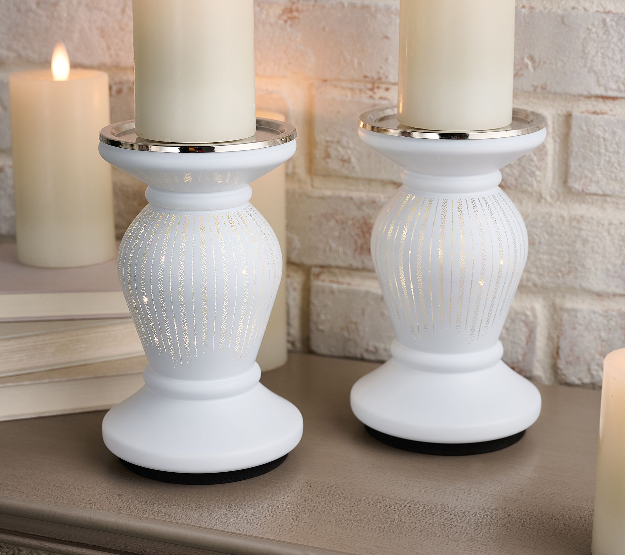"As Is" Set of 2  (8.5") Starry Night Pedestals by Valerie