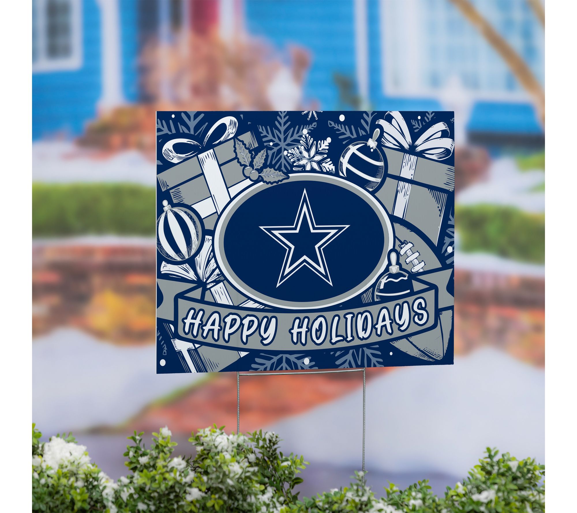Evergreen NFL Team "Happy Holidays" Yard Sign