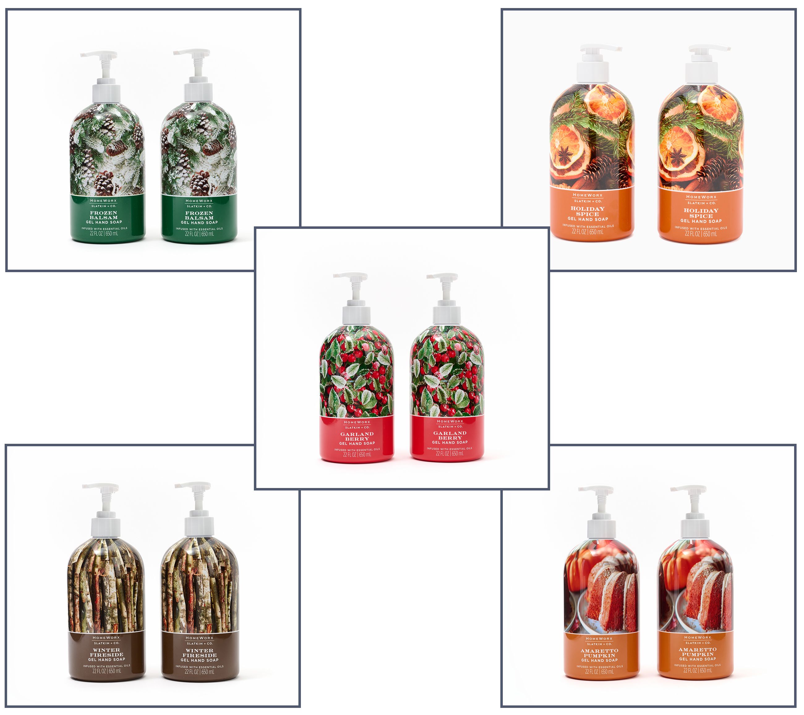 HomeWorx by Slatkin + Co. S/2 22oz Snowed In Gel Hand Soaps - QVC.com