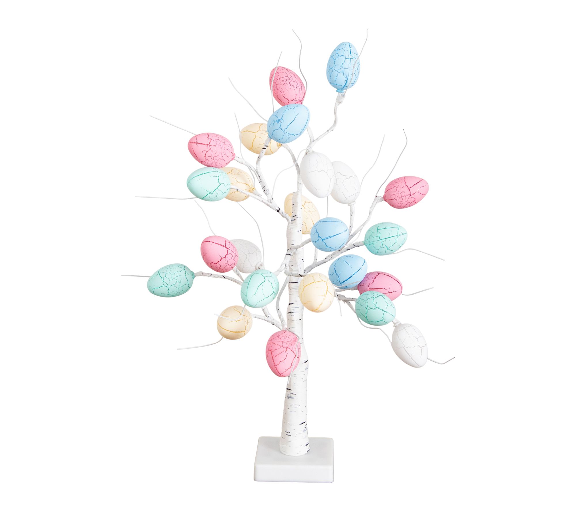 Nearly Natural 24" Pre-Lit twig tree with 24 Eggs Shaped LED