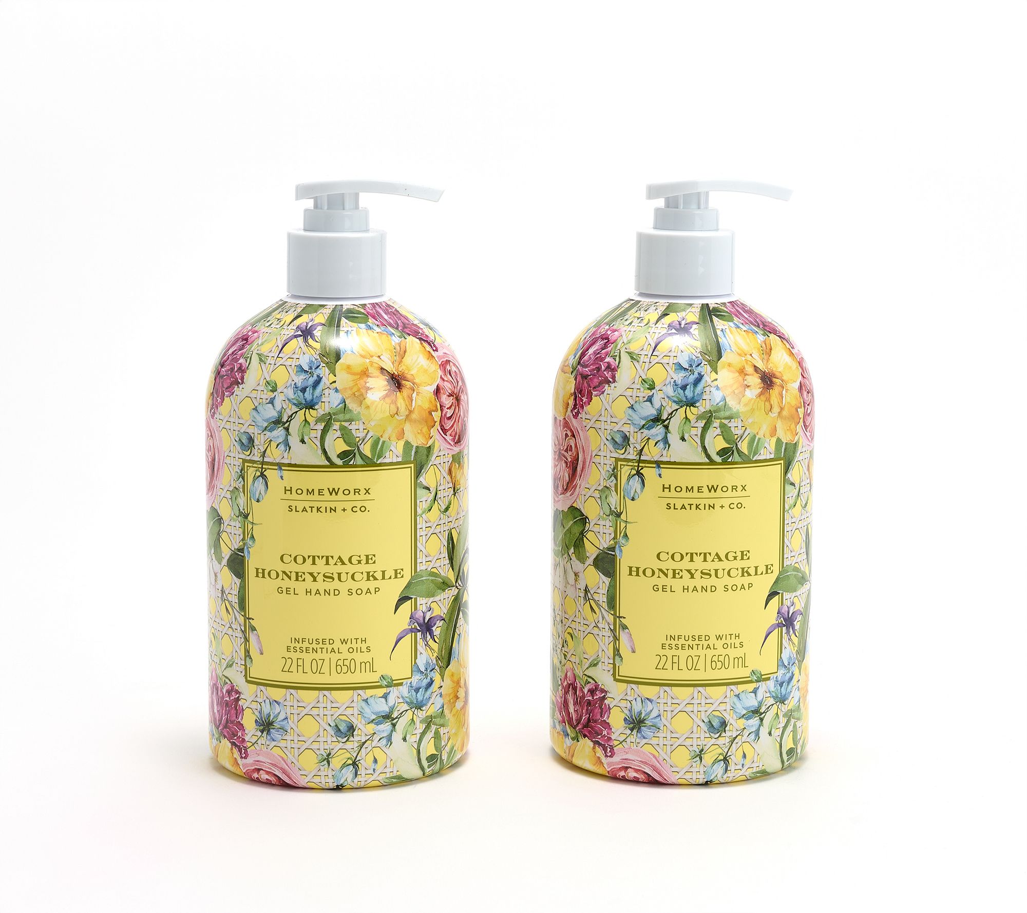 HomeWorx by Slatkin + Co. S/2 22oz Cottage Honey- Suckle Soap