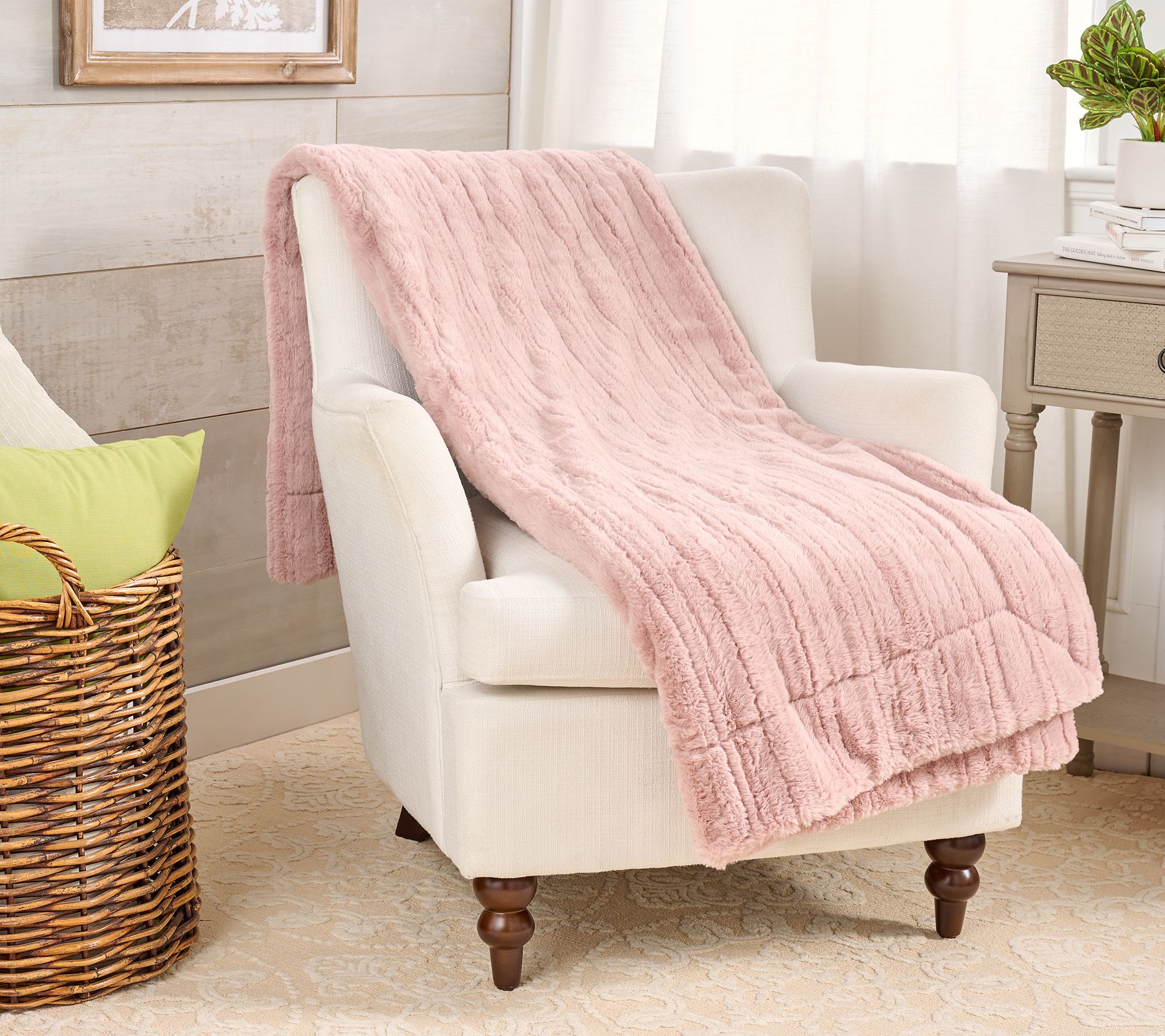  "As Is" Hotel du Cobb 60x70 Sculpted Faux Fur Throw by Dennis Basso