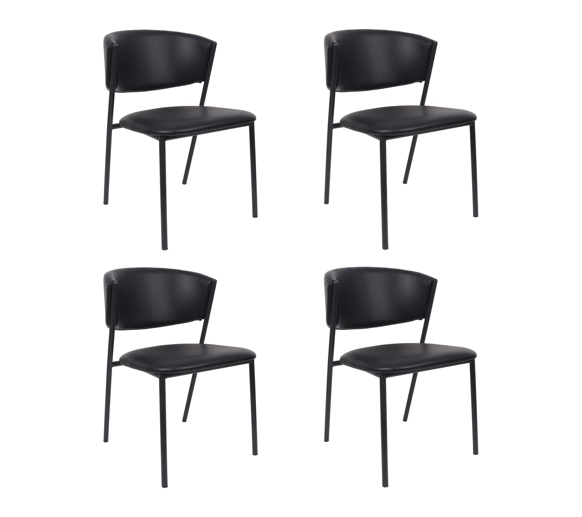 Manhattan Comfort Drift Vegan Leather Side Chair - Set of 4