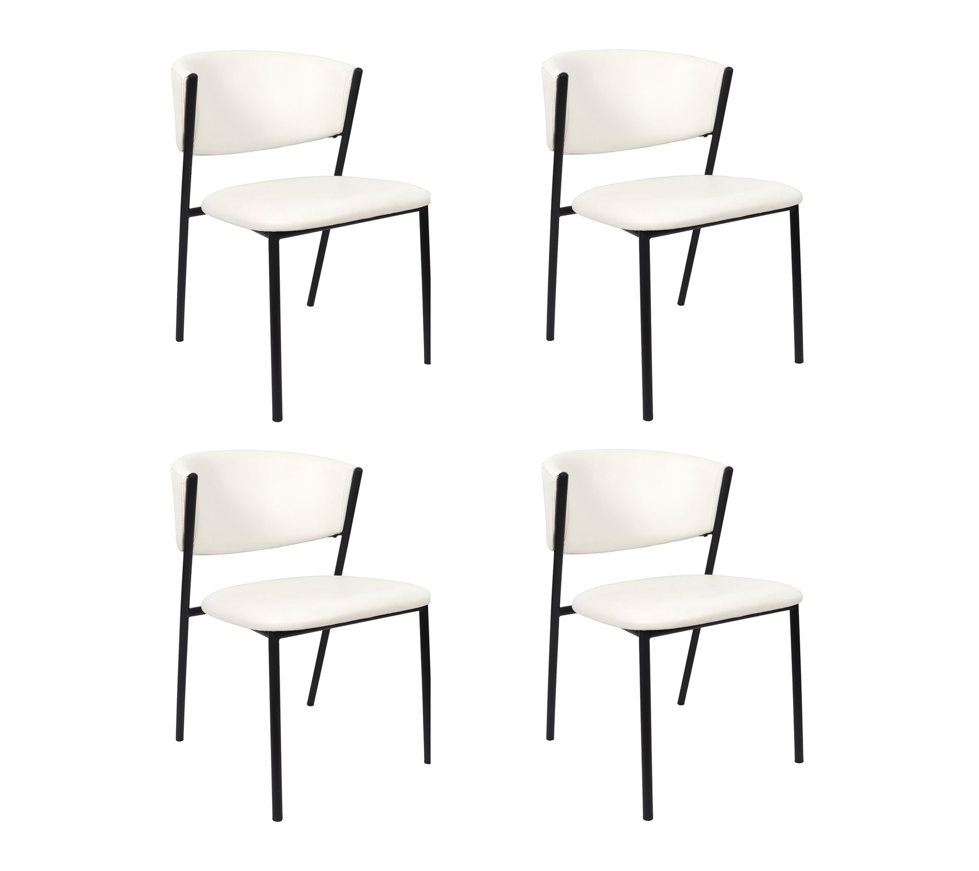 Manhattan Comfort Drift Vegan Leather Side Chair - Set of 4