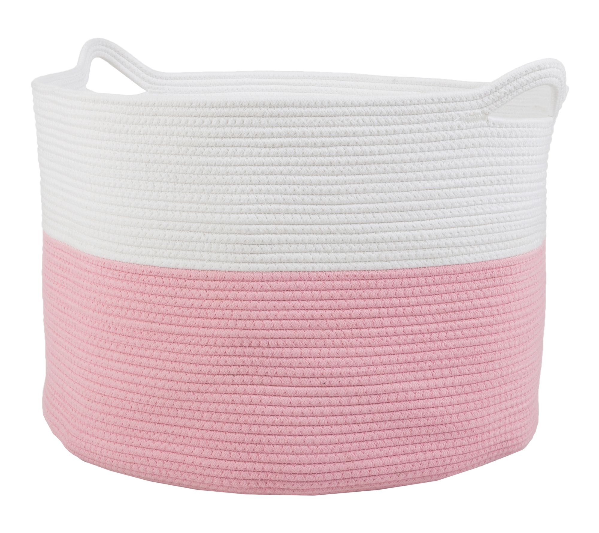 Home-Complete Extra-Large Cotton Rope Basket with Handles