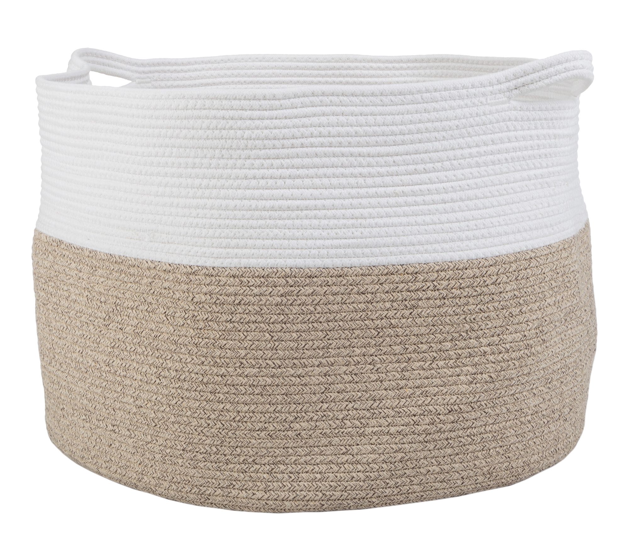 Home-Complete Extra-Large Cotton Rope Basket with Handles