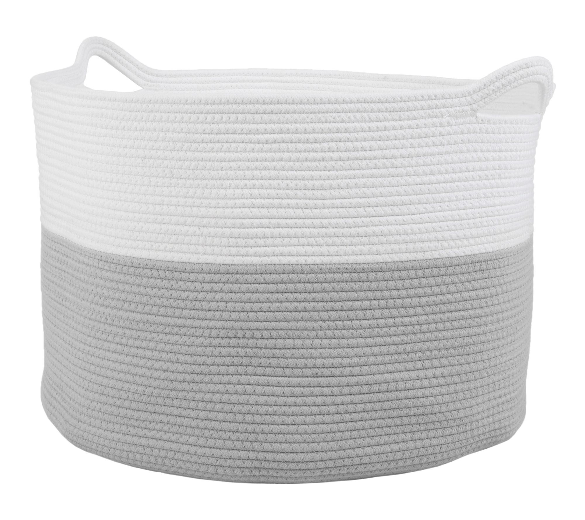 Home-Complete Extra-Large Cotton Rope Basket with Handles