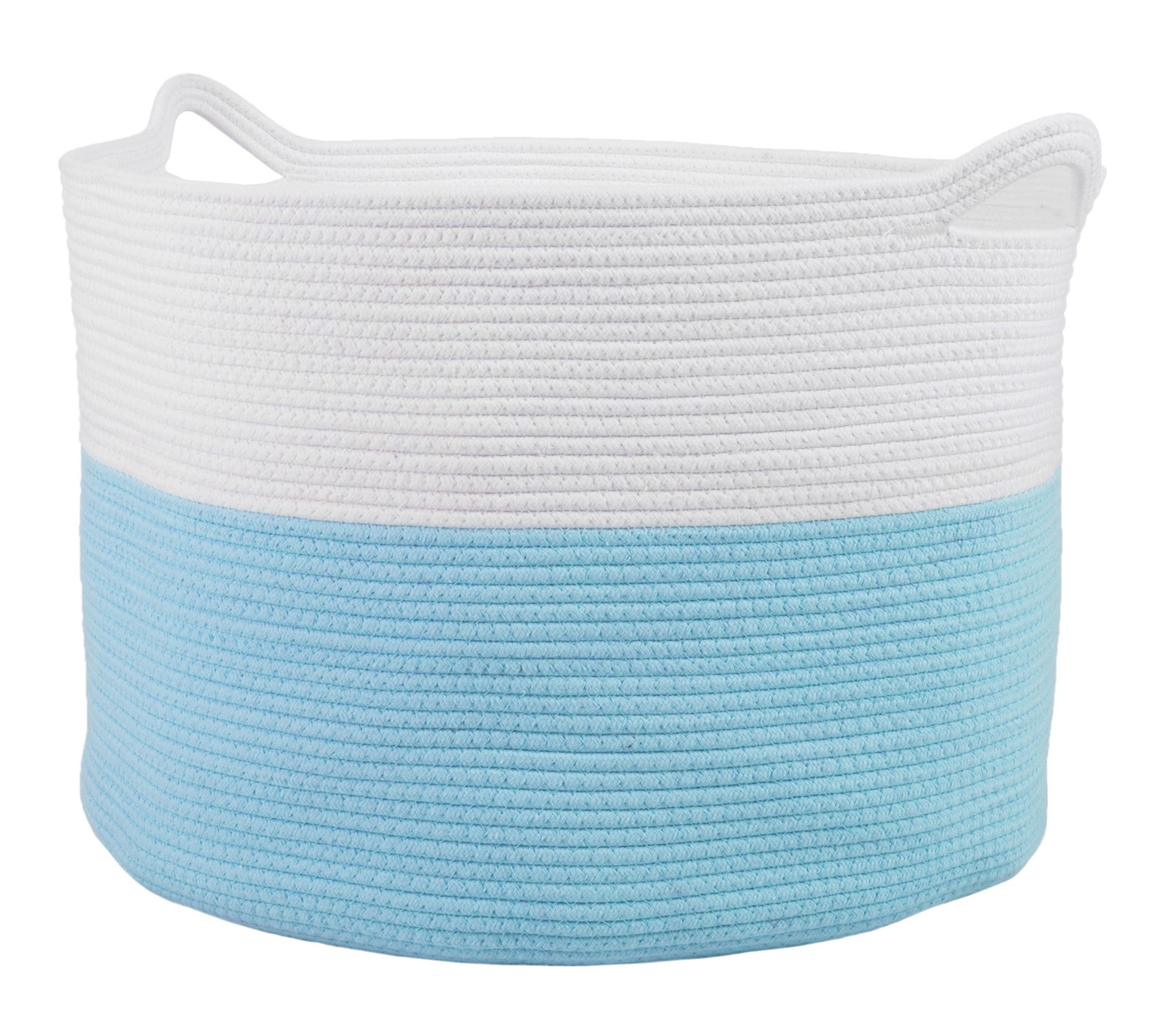Home-Complete Extra-Large Cotton Rope Basket with Handles