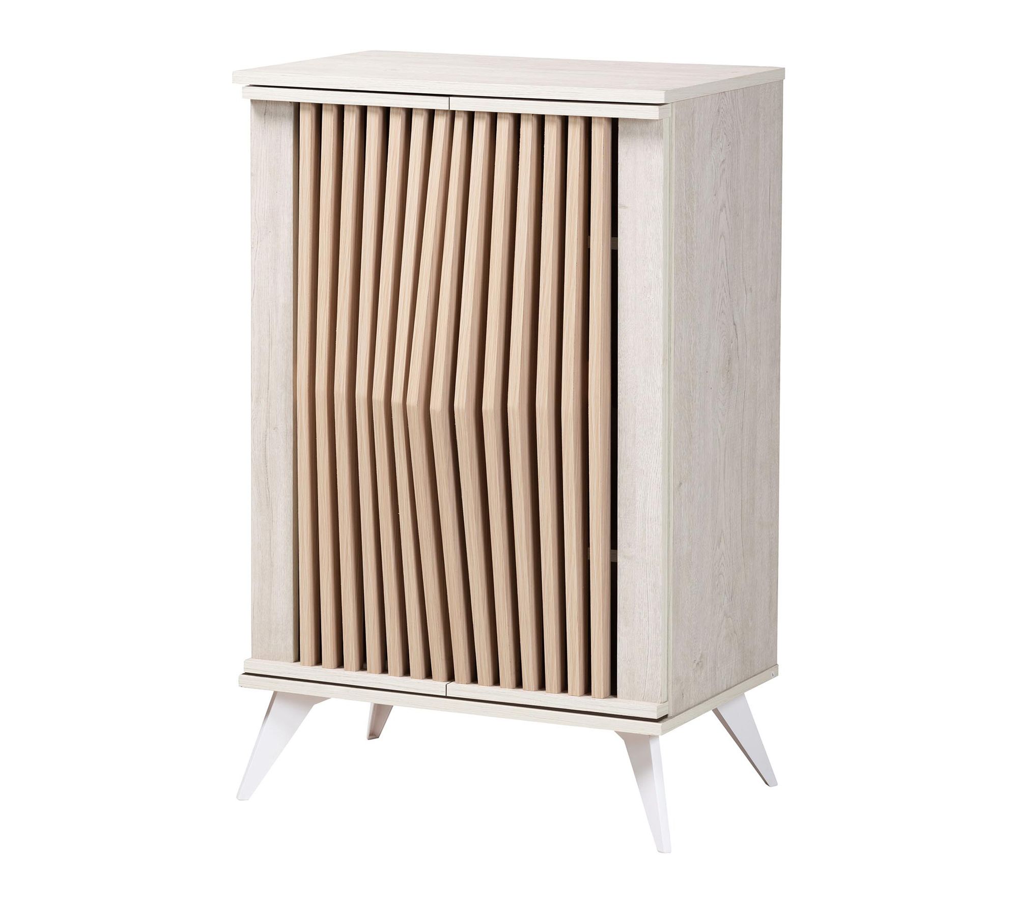 Baxton Studio Simona Light Grey and Brown WoodCabinet