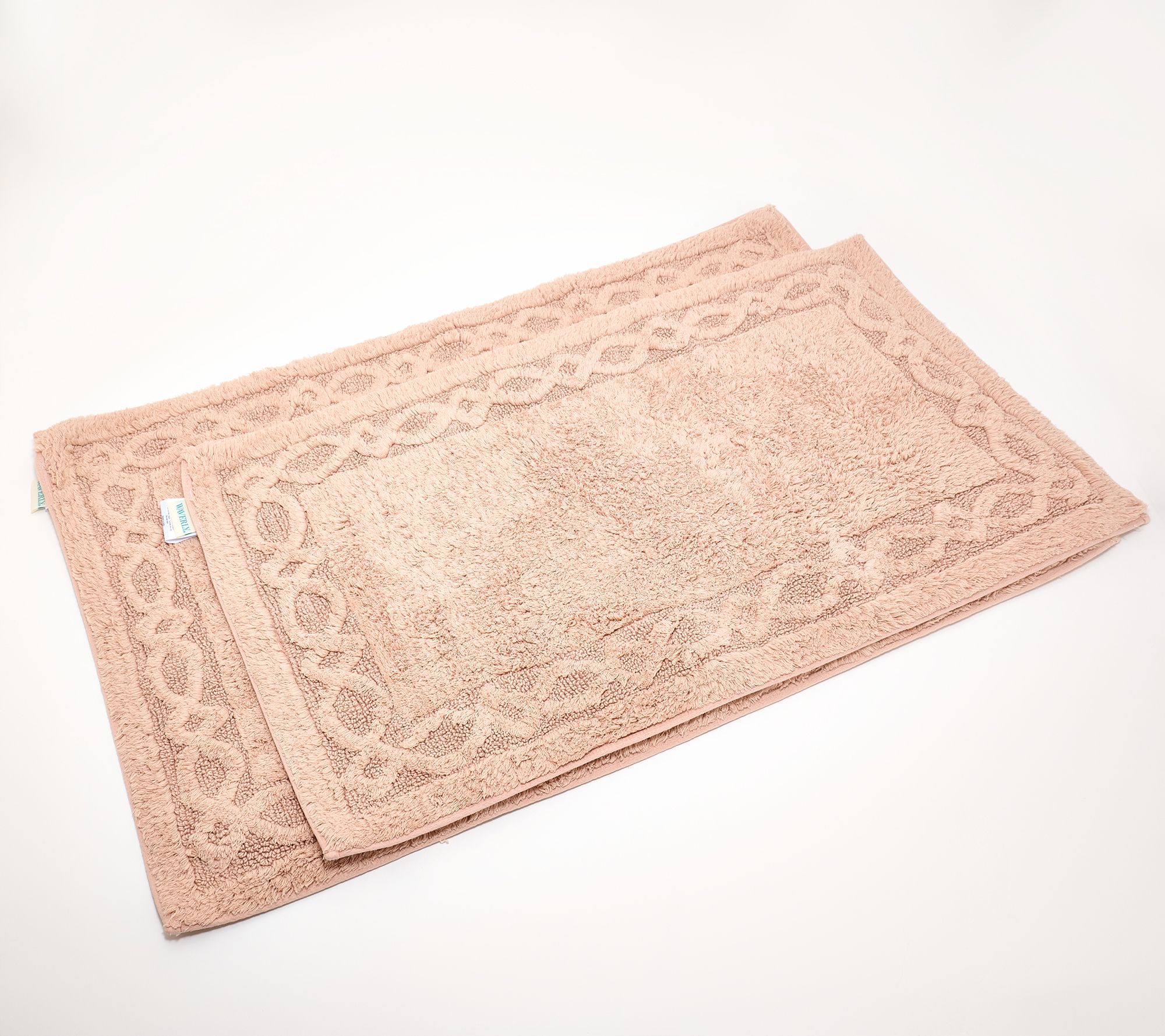 "As Is" Waverly Set/2 Cotton Lattice Frame Bath Mats